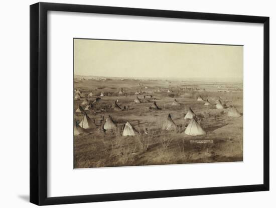 Native American Encampment - Lakota Indians-John C.H. Grabill-Framed Art Print