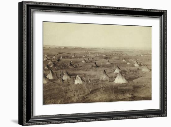 Native American Encampment - Lakota Indians-John C.H. Grabill-Framed Art Print