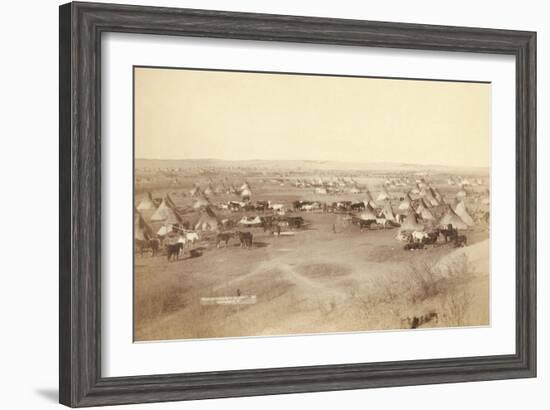 Native American Encampment - Lakota Indians-John C.H. Grabill-Framed Art Print