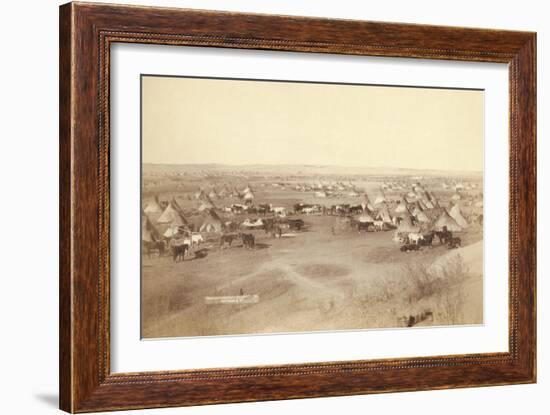 Native American Encampment - Lakota Indians-John C.H. Grabill-Framed Art Print