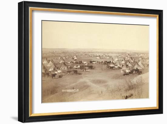 Native American Encampment - Lakota Indians-John C.H. Grabill-Framed Art Print