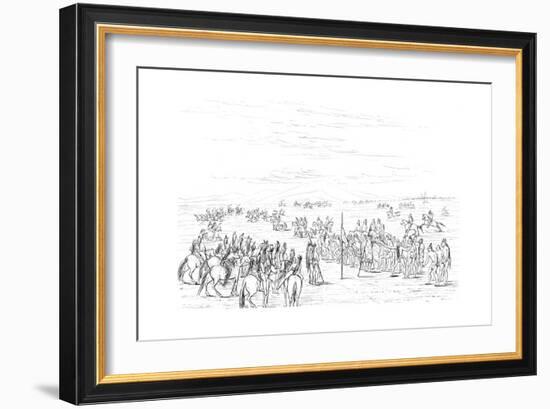 Native American Horse Race, 1841-Myers and Co-Framed Giclee Print