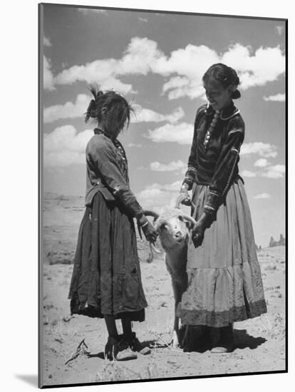 Native American Indian Children Playing with Ram-Loomis Dean-Mounted Photographic Print