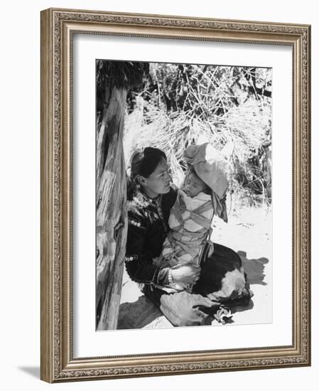 Native American Indian Mother Holding a Baby-Loomis Dean-Framed Photographic Print