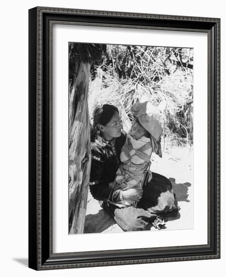 Native American Indian Mother Holding a Baby-Loomis Dean-Framed Photographic Print