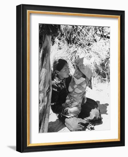 Native American Indian Mother Holding a Baby-Loomis Dean-Framed Photographic Print