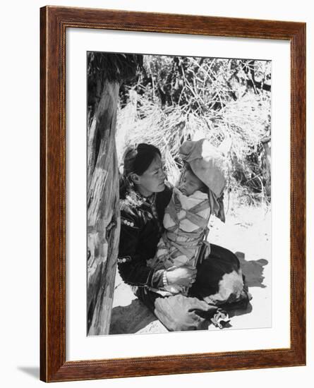 Native American Indian Mother Holding a Baby-Loomis Dean-Framed Photographic Print