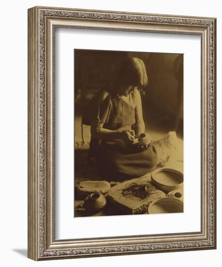 Native American Indian, the Potter (Nampeyo) Hopi-Edward S. Curtis-Framed Giclee Print