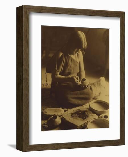 Native American Indian, the Potter (Nampeyo) Hopi-Edward S. Curtis-Framed Giclee Print