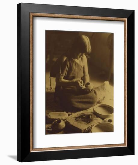 Native American Indian, the Potter (Nampeyo) Hopi-Edward S. Curtis-Framed Giclee Print