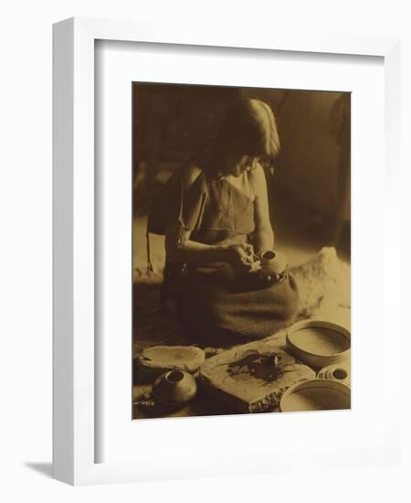 Native American Indian, the Potter (Nampeyo) Hopi-Edward S. Curtis-Framed Giclee Print