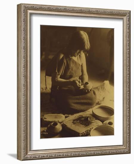 Native American Indian, the Potter (Nampeyo) Hopi-Edward S. Curtis-Framed Giclee Print