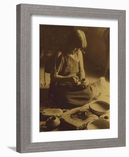 Native American Indian, the Potter (Nampeyo) Hopi-Edward S. Curtis-Framed Giclee Print