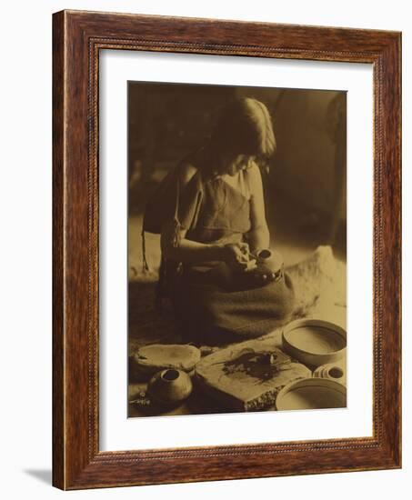 Native American Indian, the Potter (Nampeyo) Hopi-Edward S. Curtis-Framed Giclee Print