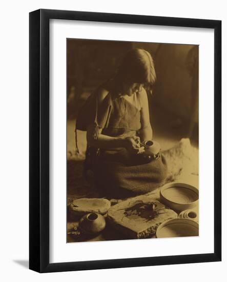 Native American Indian, the Potter (Nampeyo) Hopi-Edward S. Curtis-Framed Giclee Print