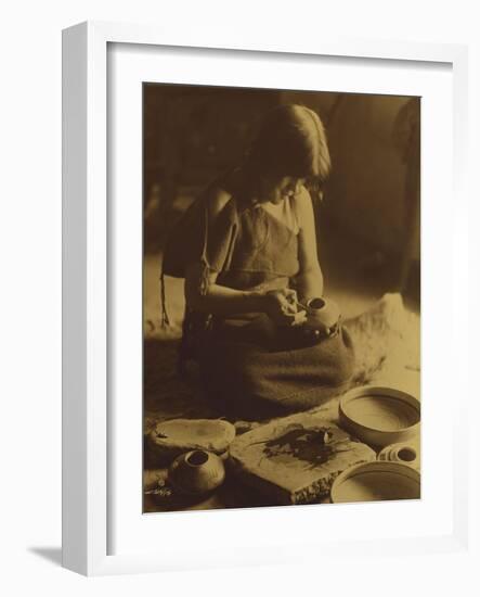 Native American Indian, the Potter (Nampeyo) Hopi-Edward S. Curtis-Framed Giclee Print