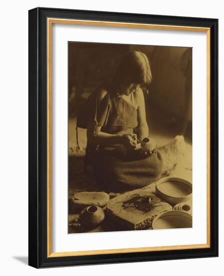 Native American Indian, the Potter (Nampeyo) Hopi-Edward S. Curtis-Framed Giclee Print