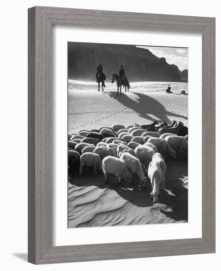 Native American Indians Herd Sheep-Loomis Dean-Framed Photographic Print