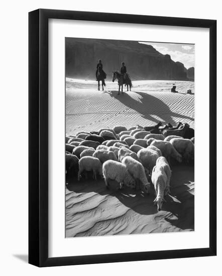 Native American Indians Herd Sheep-Loomis Dean-Framed Photographic Print