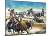 Native American Indians Killing American Bison-Ron Embleton-Mounted Giclee Print