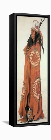 Native American Man in Painted Robe-Science Source-Framed Premier Image Canvas