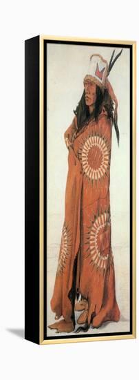 Native American Man in Painted Robe-Science Source-Framed Premier Image Canvas