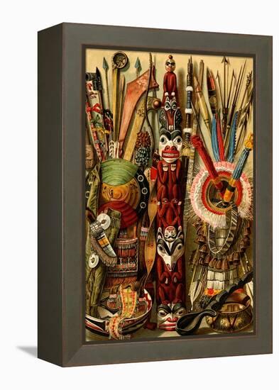 Native American Ornaments and Weapons-F.W. Kuhnert-Framed Stretched Canvas