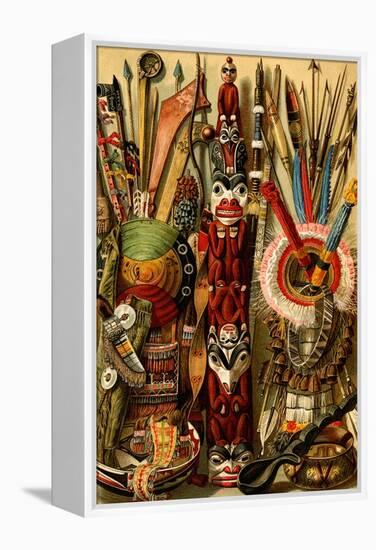 Native American Ornaments and Weapons-F.W. Kuhnert-Framed Stretched Canvas