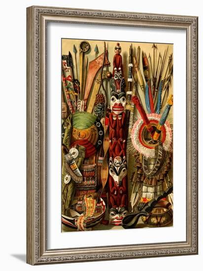 Native American Ornaments and Weapons-F.W. Kuhnert-Framed Art Print