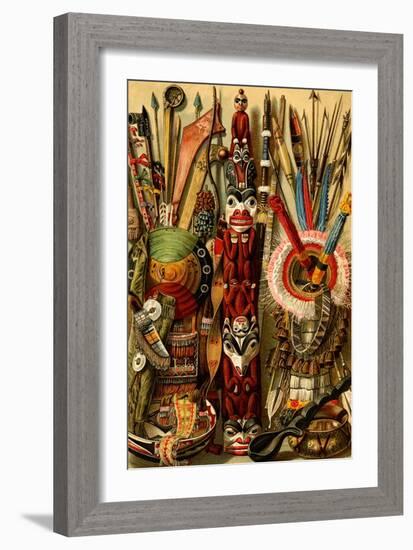 Native American Ornaments and Weapons-F.W. Kuhnert-Framed Art Print