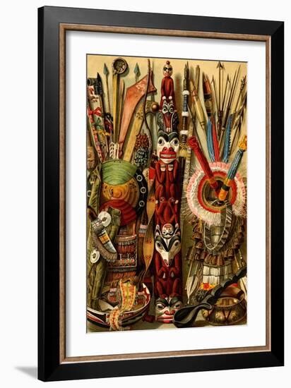 Native American Ornaments and Weapons-F.W. Kuhnert-Framed Art Print