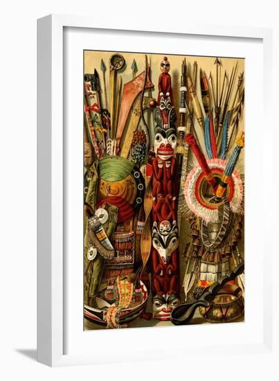 Native American Ornaments and Weapons-F.W. Kuhnert-Framed Art Print