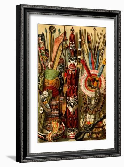 Native American Ornaments and Weapons-F.W. Kuhnert-Framed Art Print