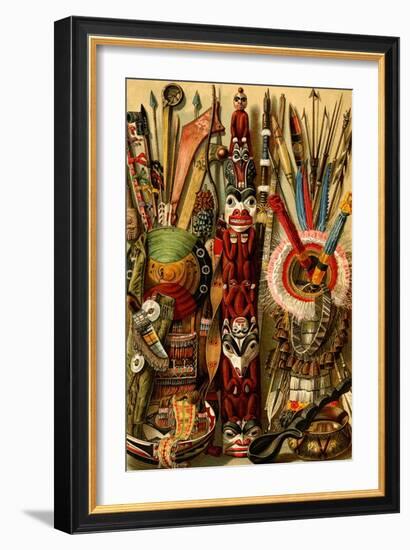 Native American Ornaments and Weapons-F.W. Kuhnert-Framed Art Print