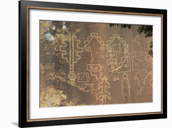 Native American Petroglyphs in Lobo Canyon, Cebolla Wilderness, New Mexico-null-Framed Photographic Print