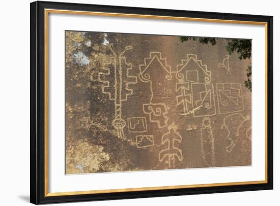 Native American Petroglyphs in Lobo Canyon, Cebolla Wilderness, New Mexico-null-Framed Photographic Print