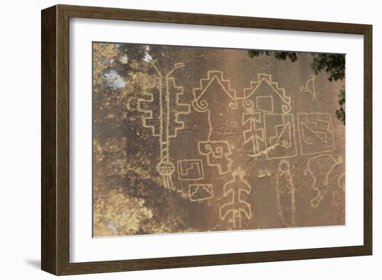 Native American Petroglyphs in Lobo Canyon, Cebolla Wilderness, New Mexico-null-Framed Photographic Print