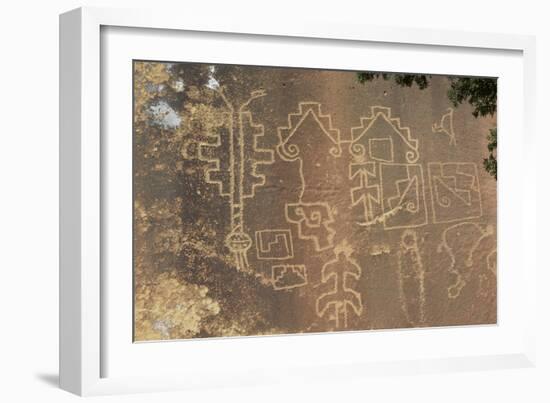 Native American Petroglyphs in Lobo Canyon, Cebolla Wilderness, New Mexico-null-Framed Photographic Print