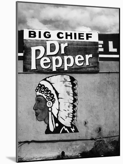 Native American Profile and Dr. Pepper Sign, San Ysidro, New Mexico-Kevin Lange-Mounted Photographic Print