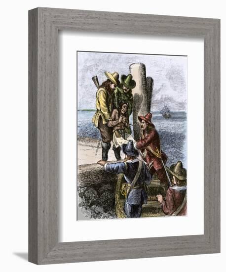 Native American Sent into Slavery by Virginia Colonists, 1600s-null-Framed Giclee Print