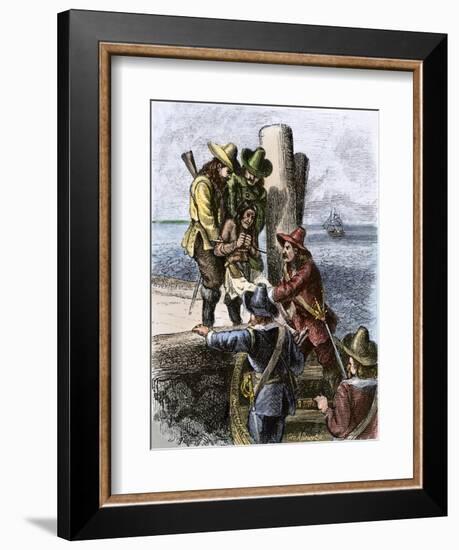 Native American Sent into Slavery by Virginia Colonists, 1600s-null-Framed Giclee Print