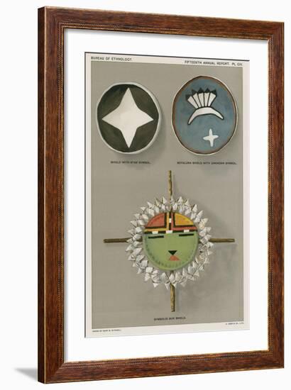 Native American Shields - Shield with Star Symbol-null-Framed Giclee Print