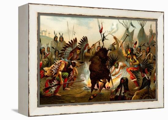 Native American Sioux Dance-F.W. Kuhnert-Framed Stretched Canvas