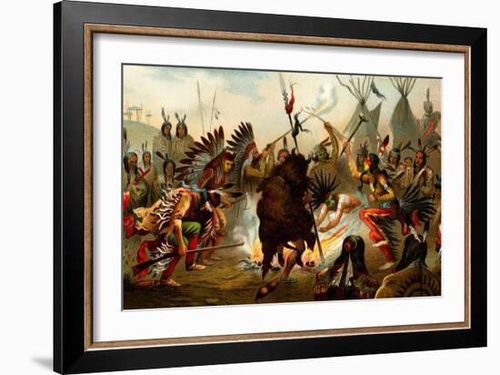 Native American Sioux Dance-F.W. Kuhnert-Framed Art Print