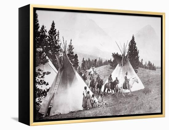 Native American Teepee Camp, Montana, C.1900 (B/W Photo)-American Photographer-Framed Premier Image Canvas