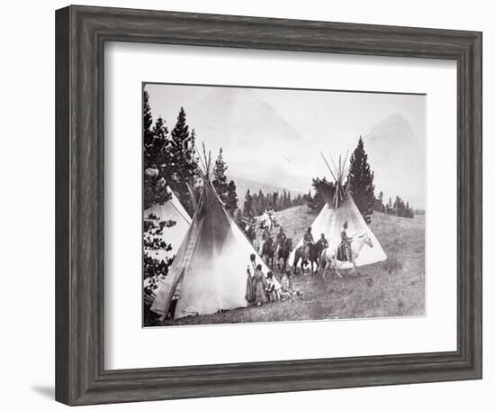 Native American Teepee Camp, Montana, C.1900 (B/W Photo)-American Photographer-Framed Giclee Print