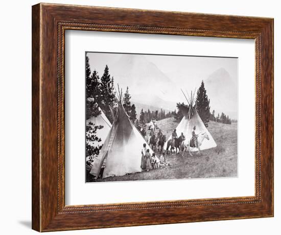 Native American Teepee Camp, Montana, C.1900 (B/W Photo)-American Photographer-Framed Giclee Print