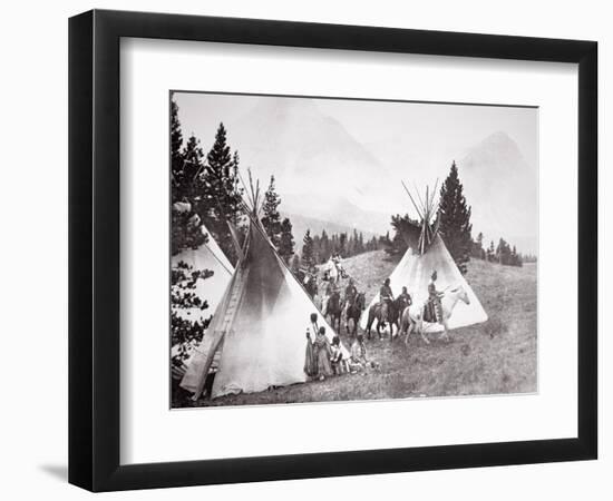 Native American Teepee Camp, Montana, C.1900 (B/W Photo)-American Photographer-Framed Giclee Print