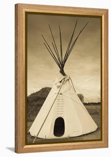 Native American Teepee, Grand Island, Nebraska, USA-Walter Bibikow-Framed Premier Image Canvas