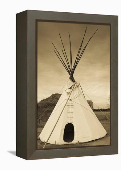 Native American Teepee, Grand Island, Nebraska, USA-Walter Bibikow-Framed Premier Image Canvas